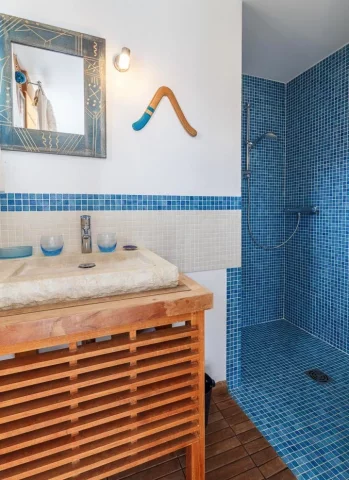 Salle de bain chambre bleue